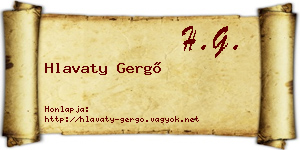 Hlavaty Gergő névjegykártya